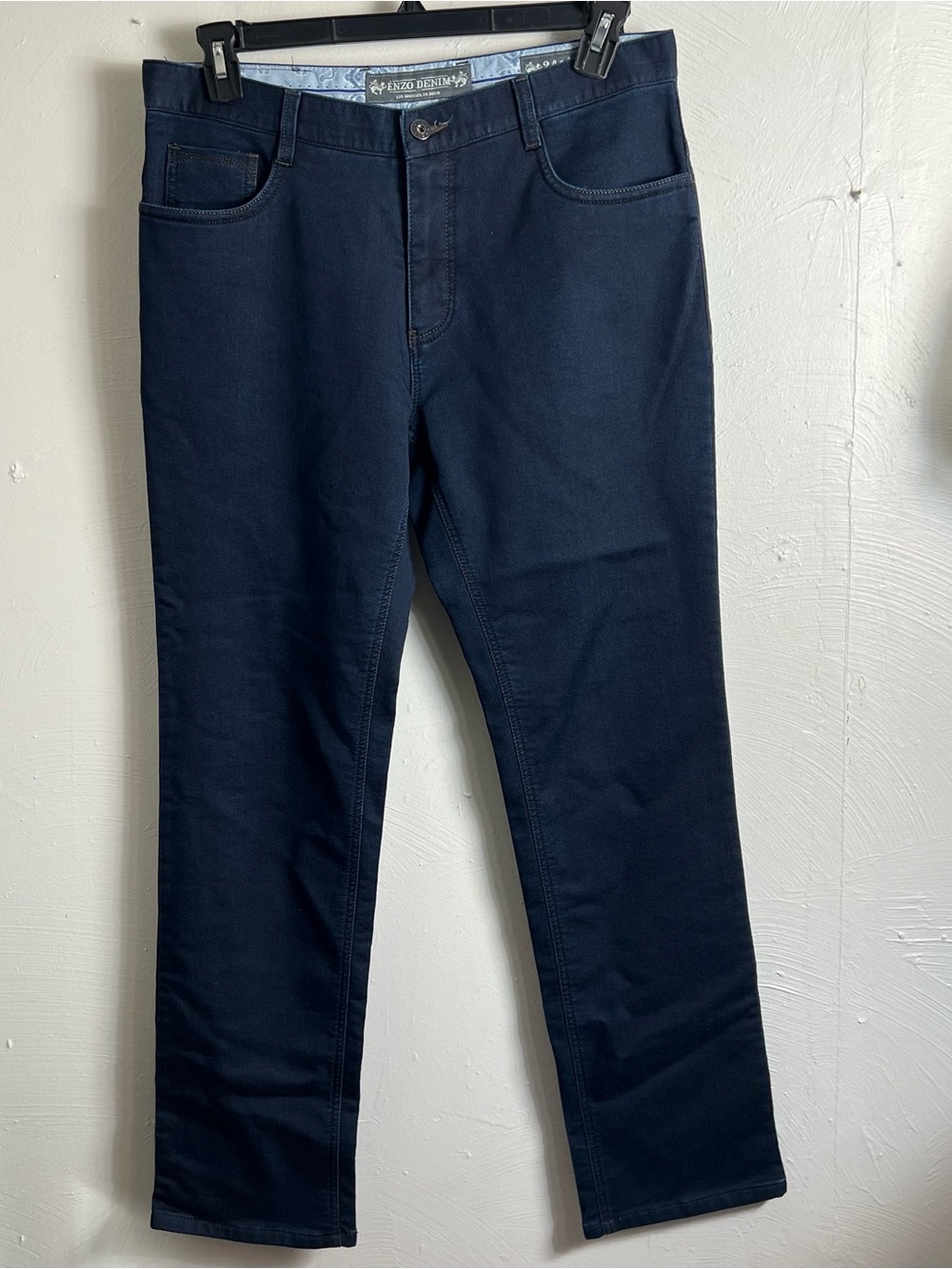 Enzo Mens 34 x 32 Jeans Straight Leg Stretch Denim